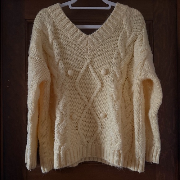 Butter Yellow Cable Knit Sweater💛 - Picture 1 of 6